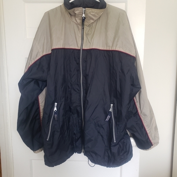 Vintage WEST COAST BEIGE GREY & BLUE CONNECTION MEN'S WINDBREAKER JACKET… - Picture 3 of 15